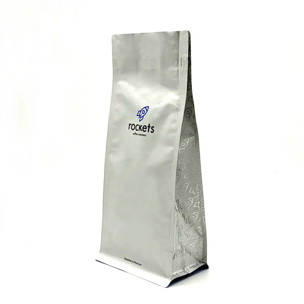 High barrier aluminum foil coffee bag for coffee bean packaging.